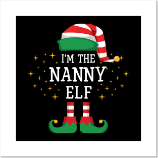 I'm The Nanny Elf Matching Family Christmas Pajama Posters and Art